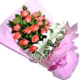 鲜花:白玫瑰、红玫瑰共99枝，配草围衬，组合一对花心。花盒装（此花需提前预定，并限送各大城市）。