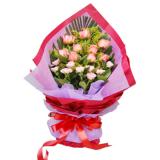 鲜花:红玫瑰，粉玫瑰，泰国兰花，香水百合，红掌，大鸟等高档花材组合插花，高1.8米（此花篮需预定）