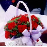 鲜花:11枝红玫瑰，单枝包装，米兰间插，卷边纸包装